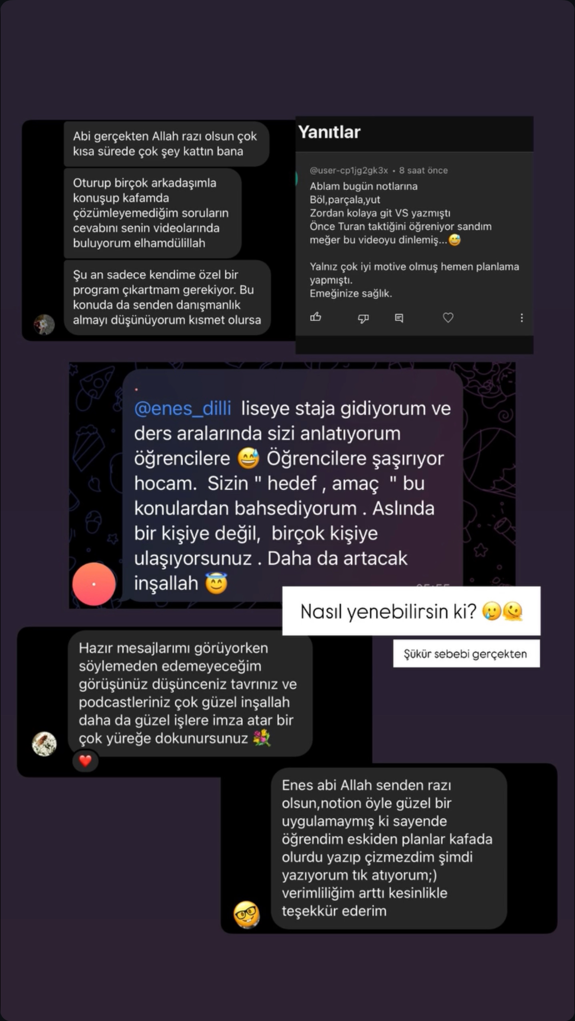 Danışan mesajı