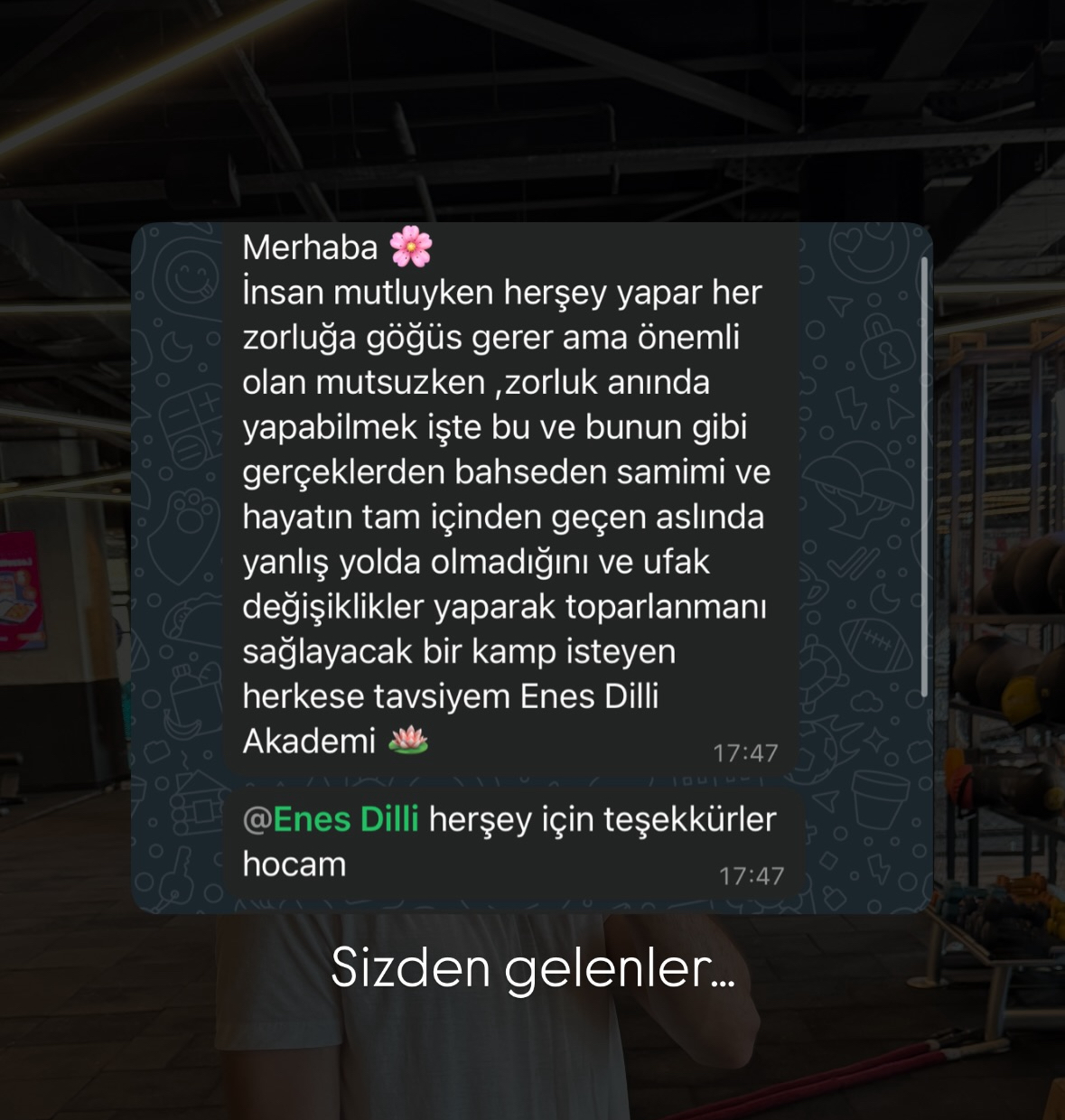 Danışan mesajı