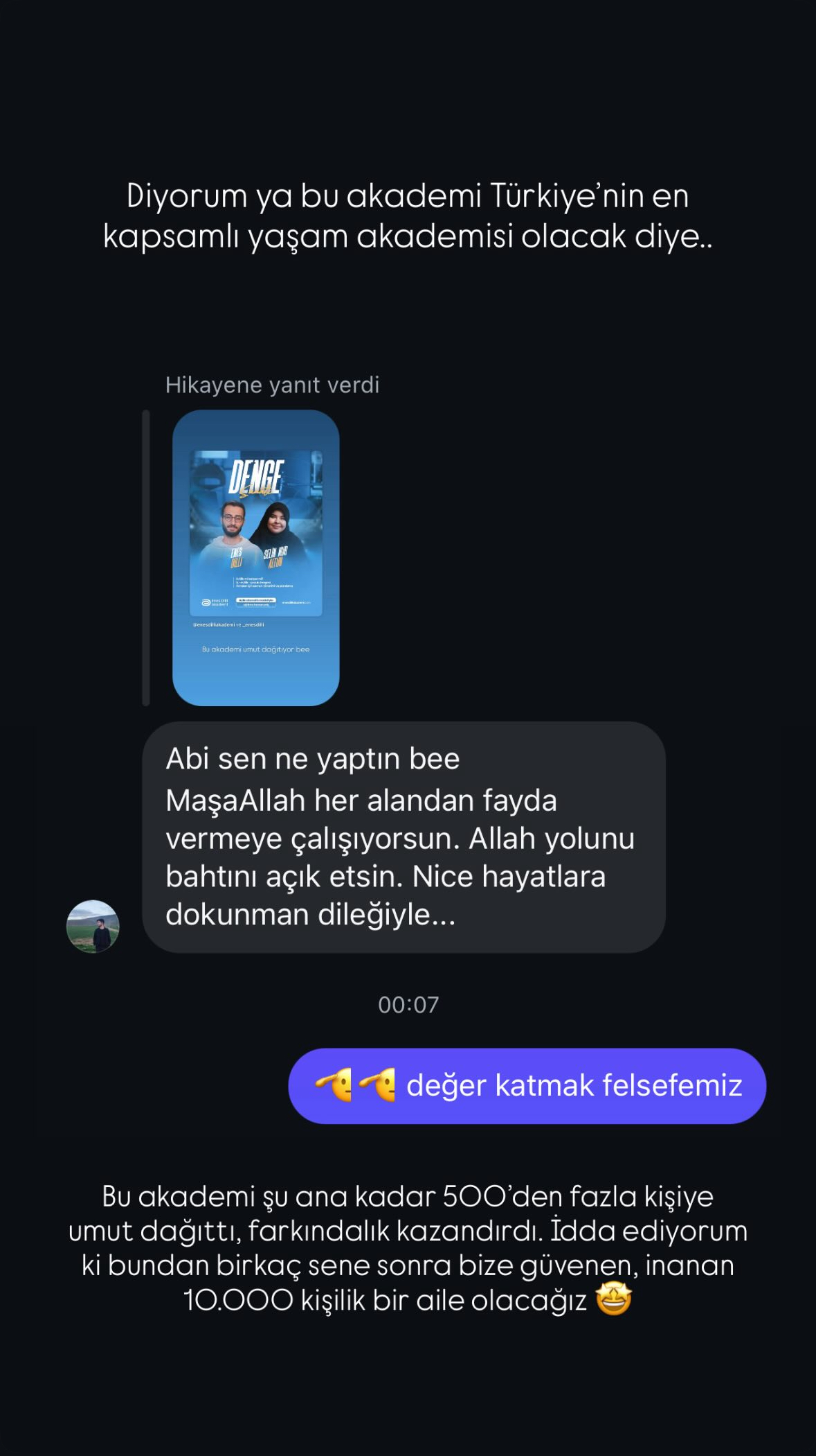 Danışan mesajı